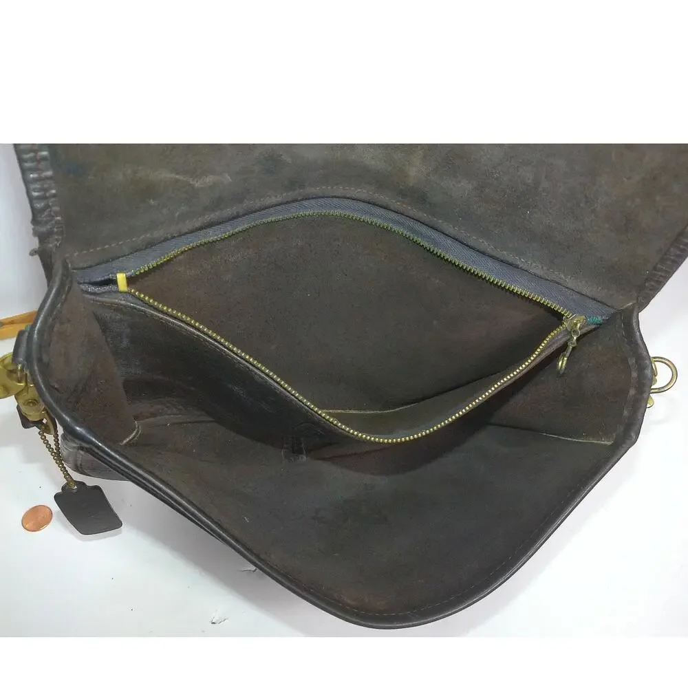 Vintage 70s Coach Bonnie Cashin NYC Leather Courier Bag READ Flaw Project